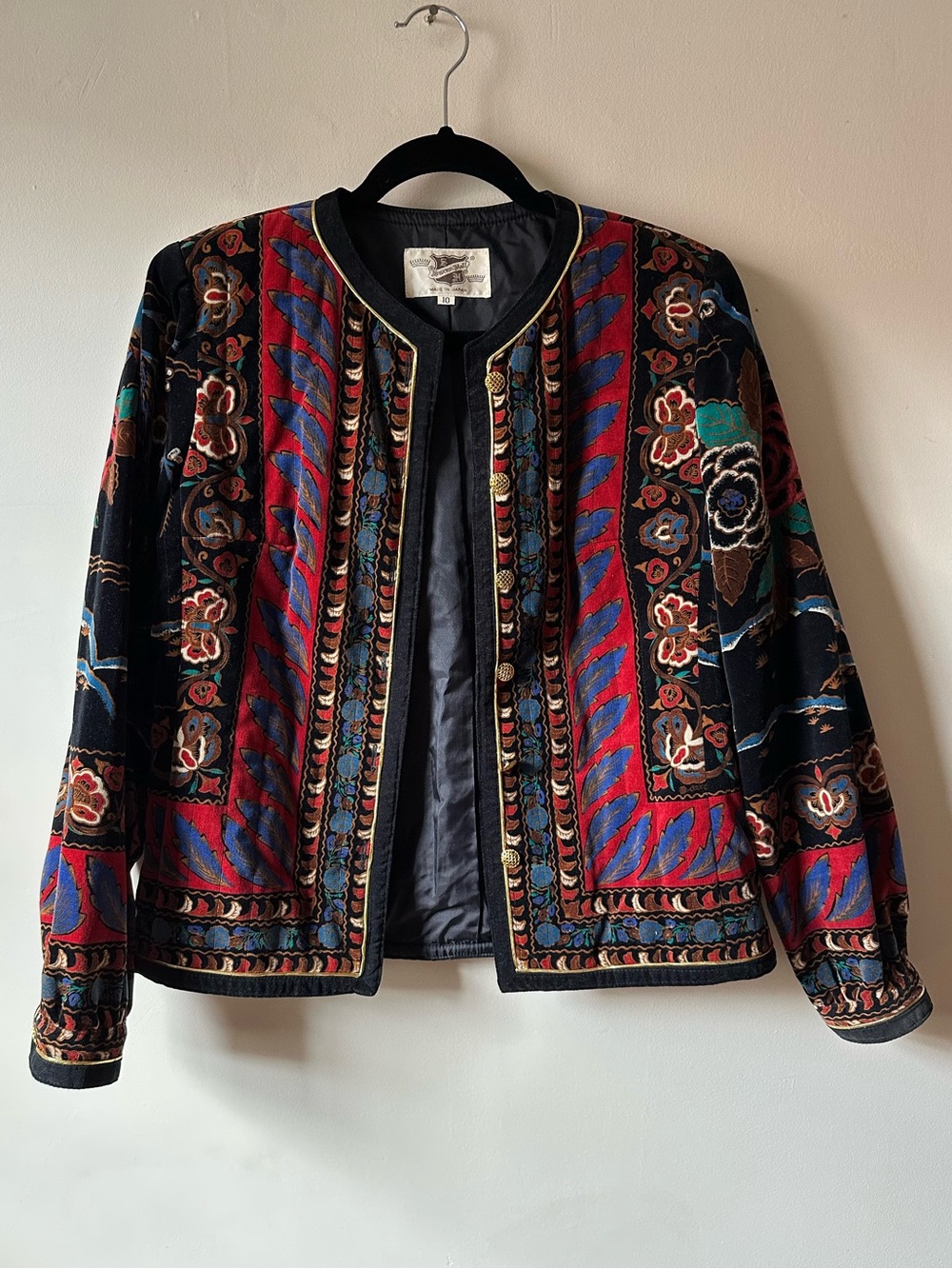 Vintage Saxton Hall Bohemian Velvet Jacket